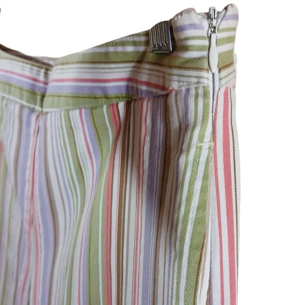 Lizgolf Striped Golf Casual Colorful Stretch Capri Pants White Green Pink Sz 8p - Picture 6 of 8